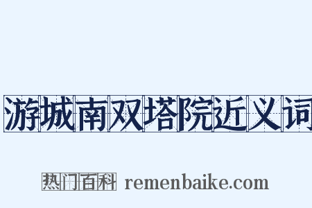 游城南双塔院近义词是什么意思的图片